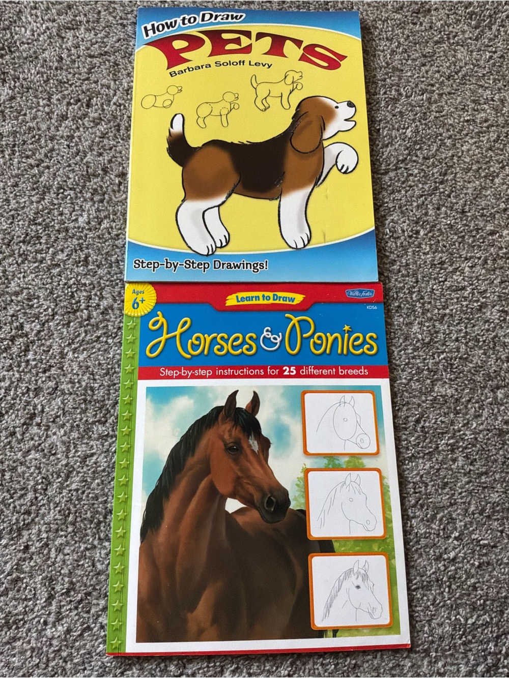 How to Draw Pets & Horses and Ponies - Kids Drawing Books (Yellow, Brown)